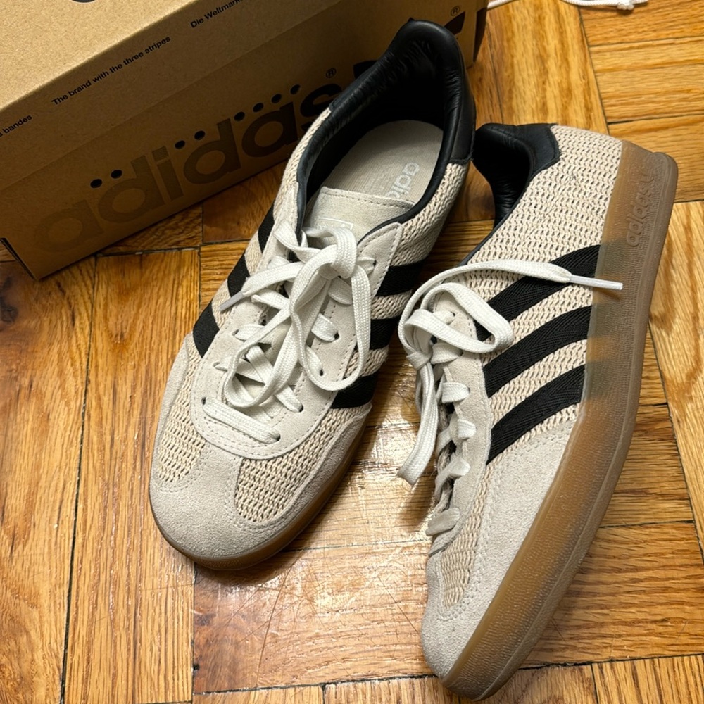 Adidas Women's Beige and Black Sneakers